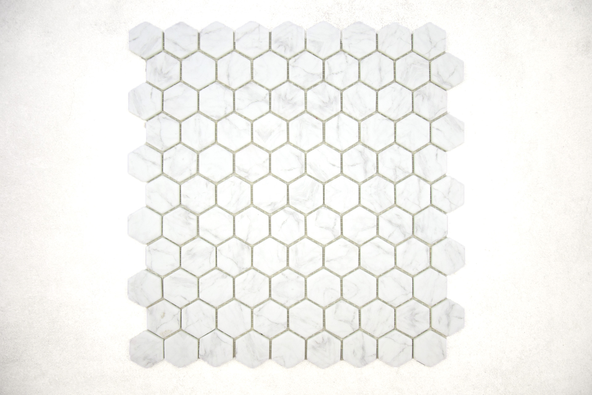 Gresite Hexagonal Gris Mate Carrara