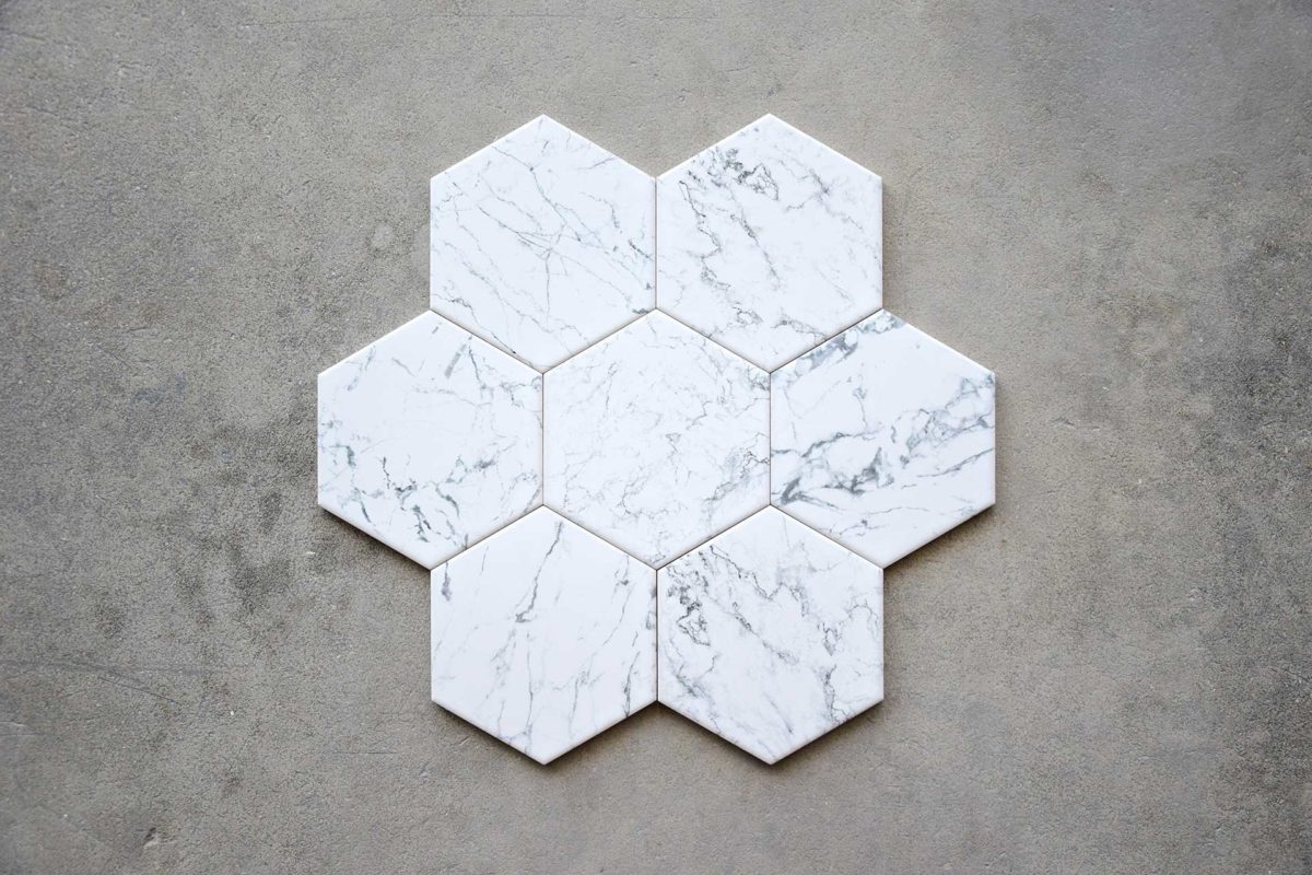 Azulejo Hexágonal Marmol Carrara