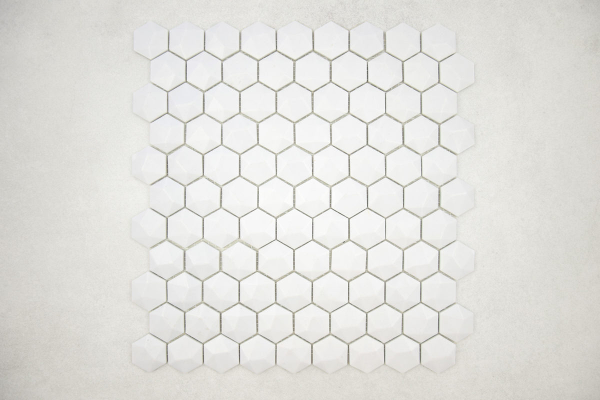 Gresite Hexagonal Gris Claro Mate Relieve