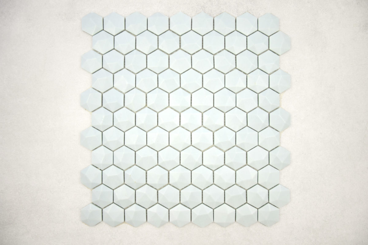 Gresite Hexagonal Azul Claro Mate Relieve