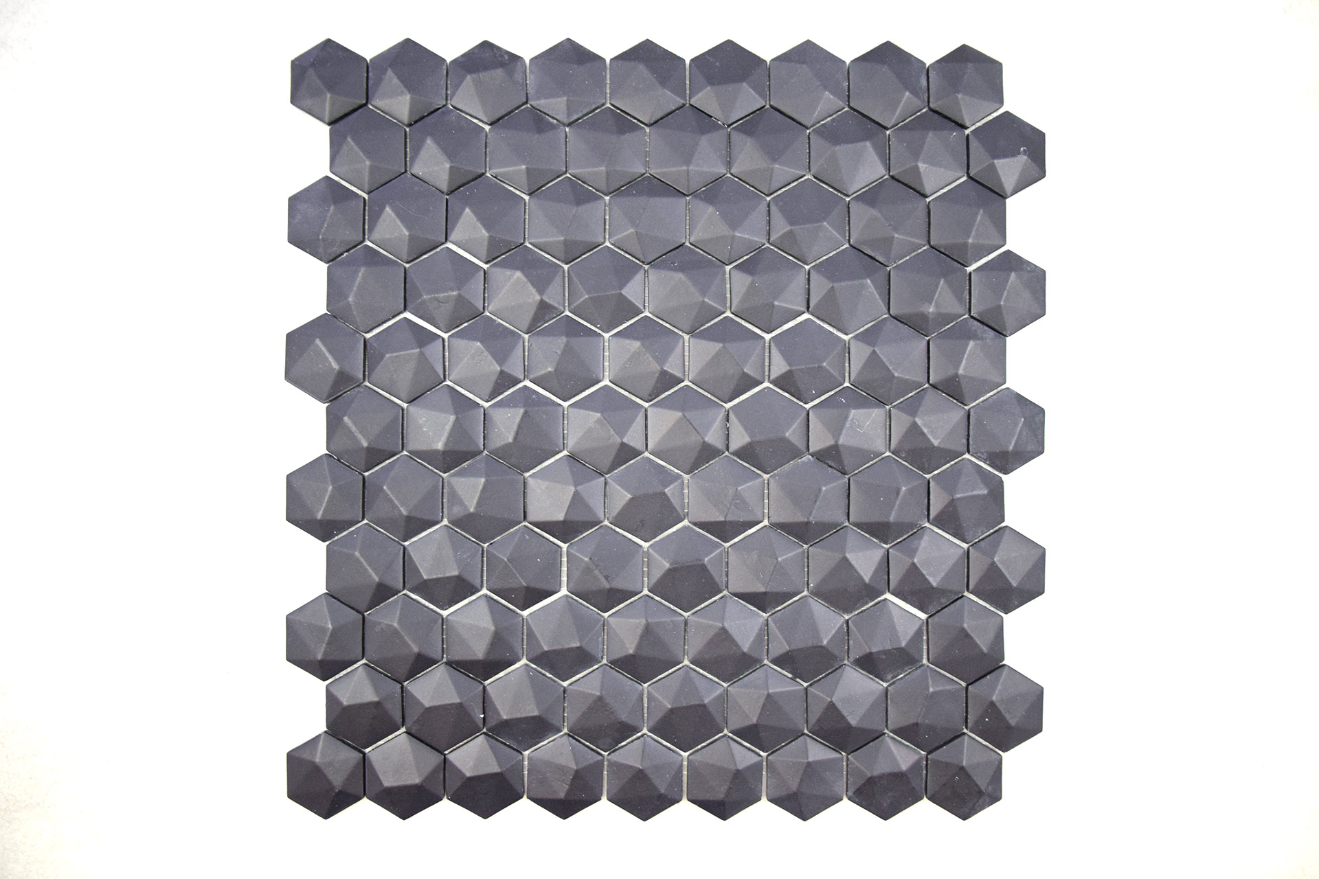 Gresite Hexagonal Negro Mate Relieve