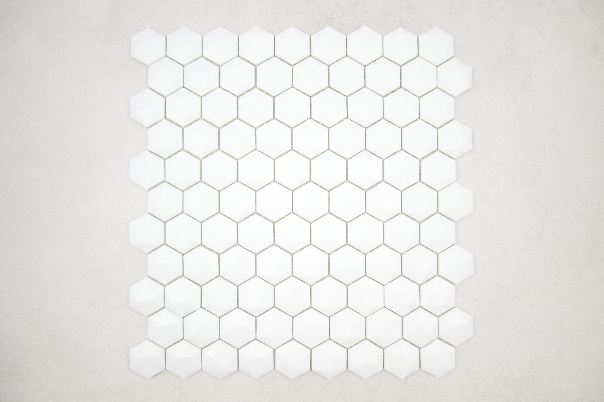 Gresite Hexagonal Blanco Mate Relieve