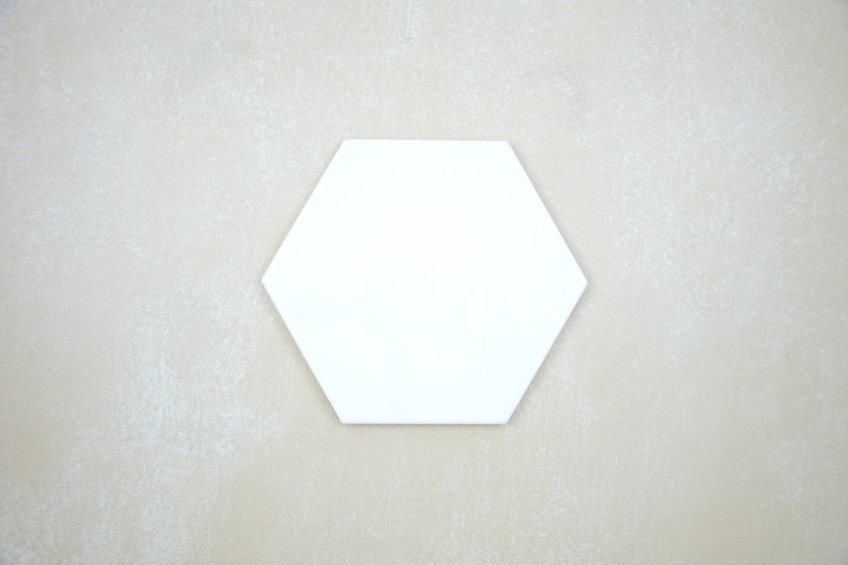 Hexágono Brillo Blanco