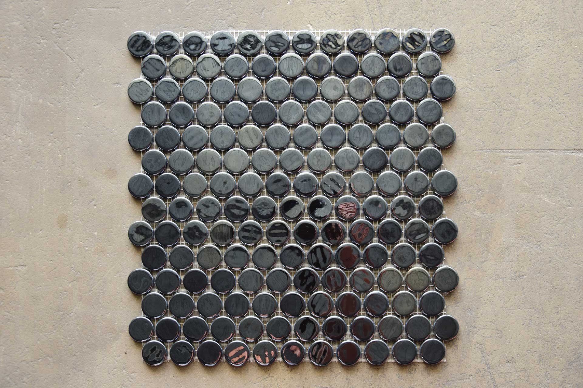 Gresite Redondo Negro Brillo