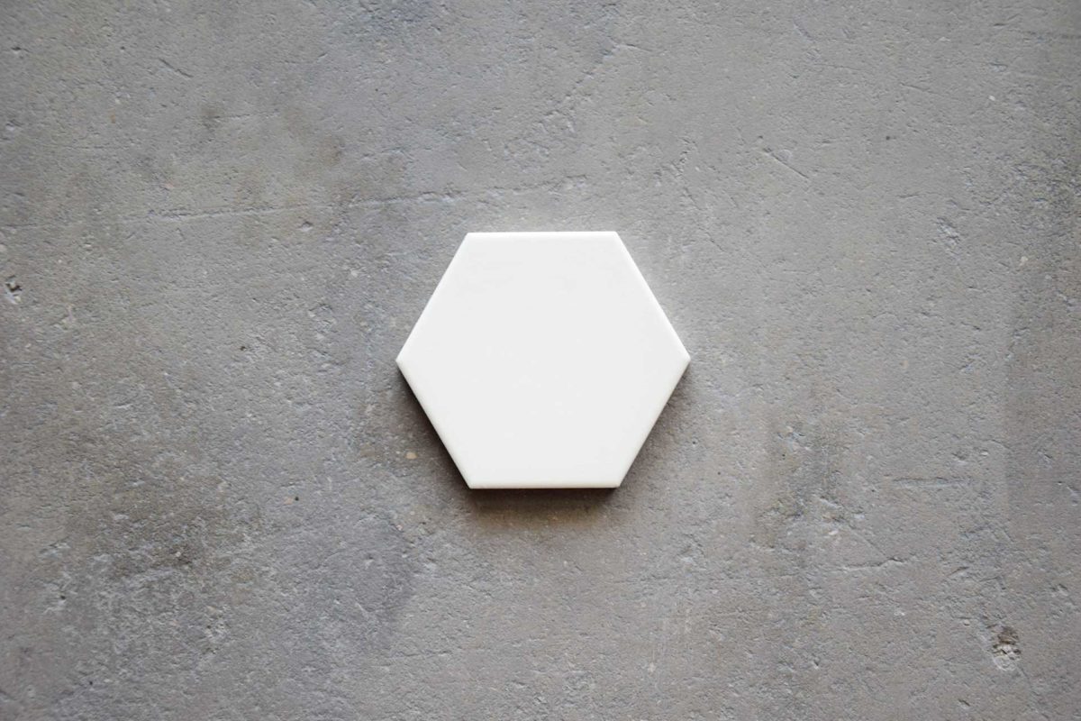 Azulejo Blanco Hexagonal Crema Mate