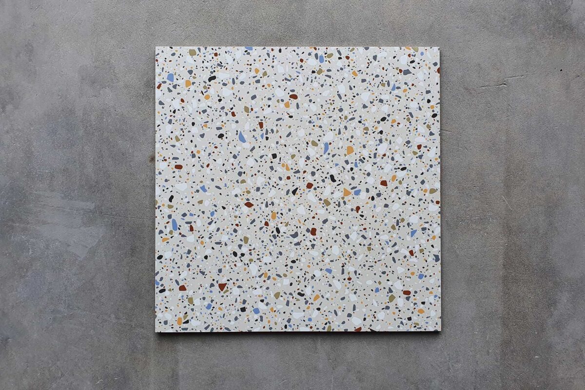 Azulejos porcelánicos terrazo vintage beige 60x60