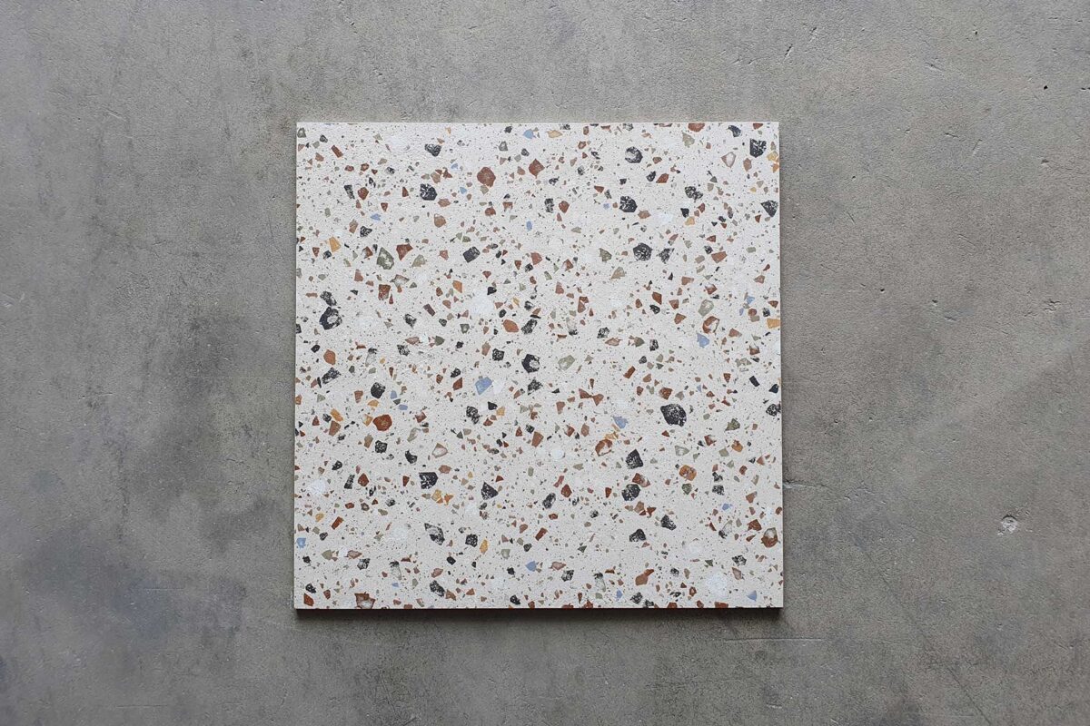 Porcelanico arcilla terrazo blanco 60x60