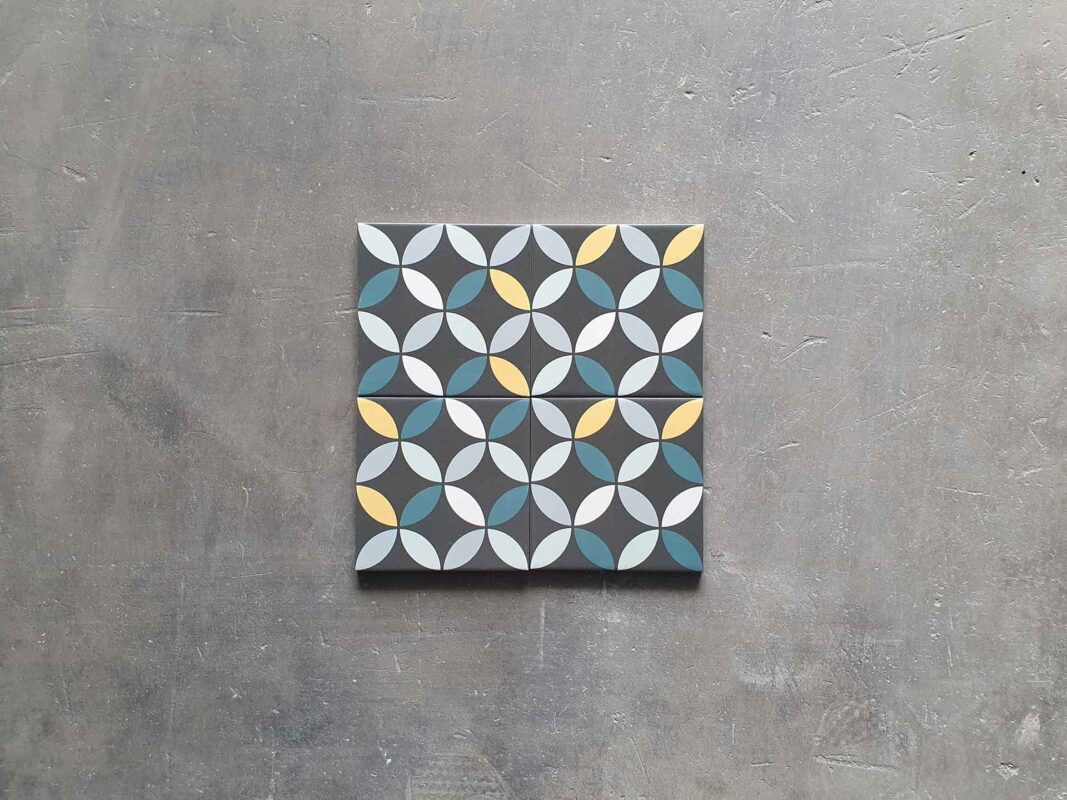 Azulejo porcelánico pansy noche 15x15