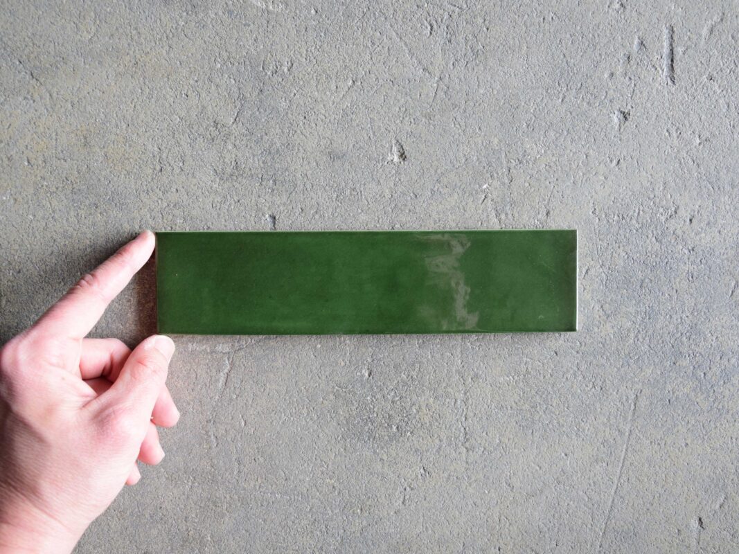 azulejo verde porcelánico brillo