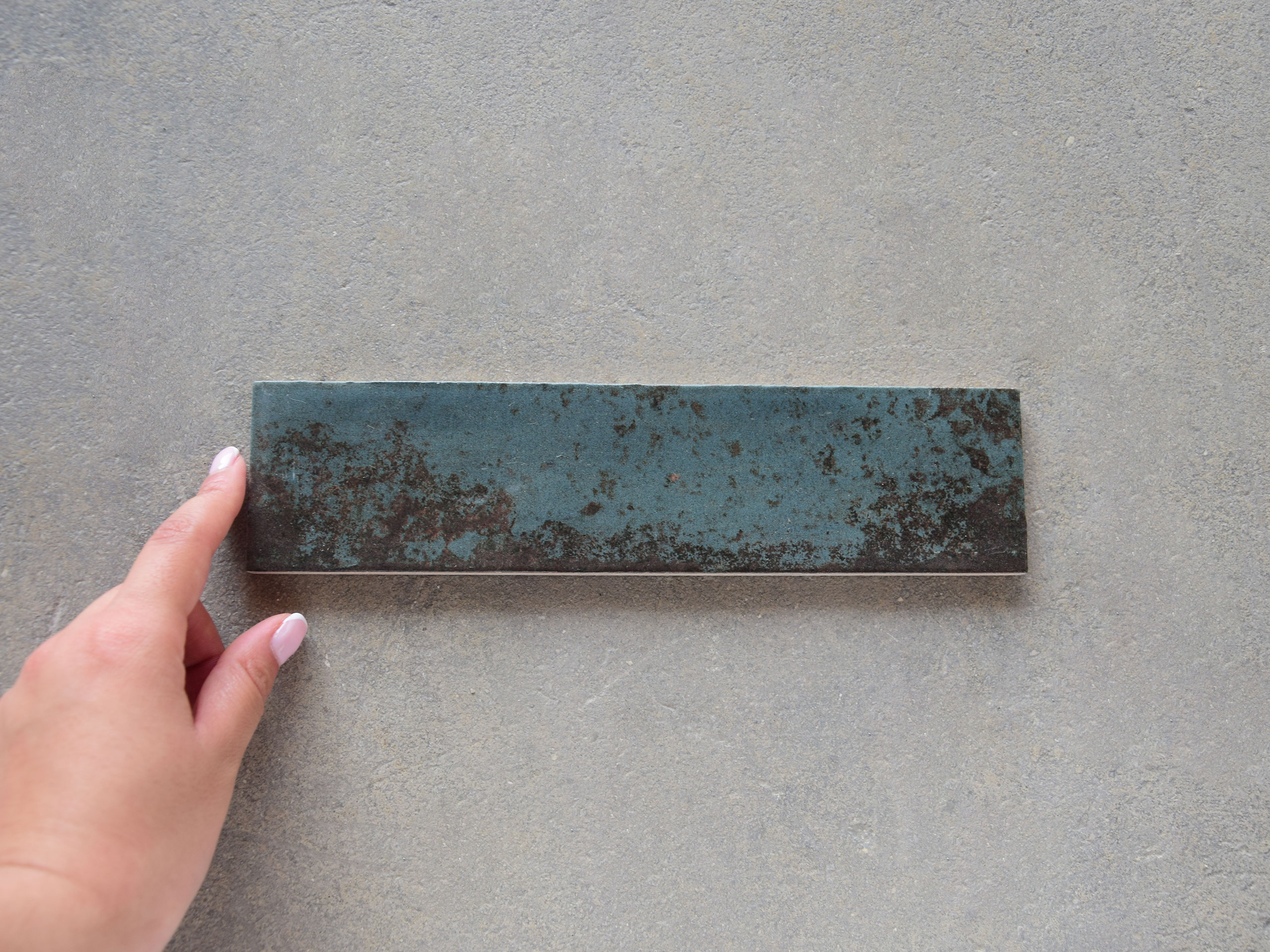 azulejo verde efecto cotto